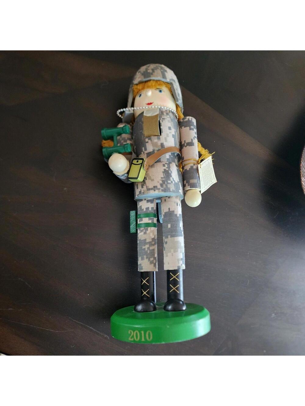 2010 Limited Edition Military Nutcracker 14" Army Camouflage Soldier Christmas